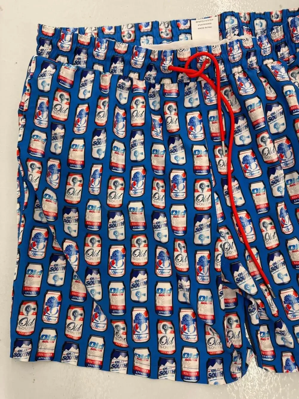 Old South Apparel Beer Me Print Swim Trunks
